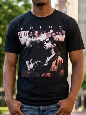 Polo G Rap Graphic T-Shirt Medium Official Merchandise Black Hip-Hop Streetwear
